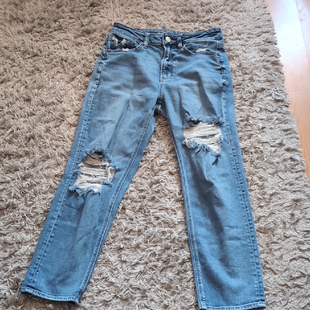 American Eagle Mom Straight Jean Stretch Denim Size 6 Regular